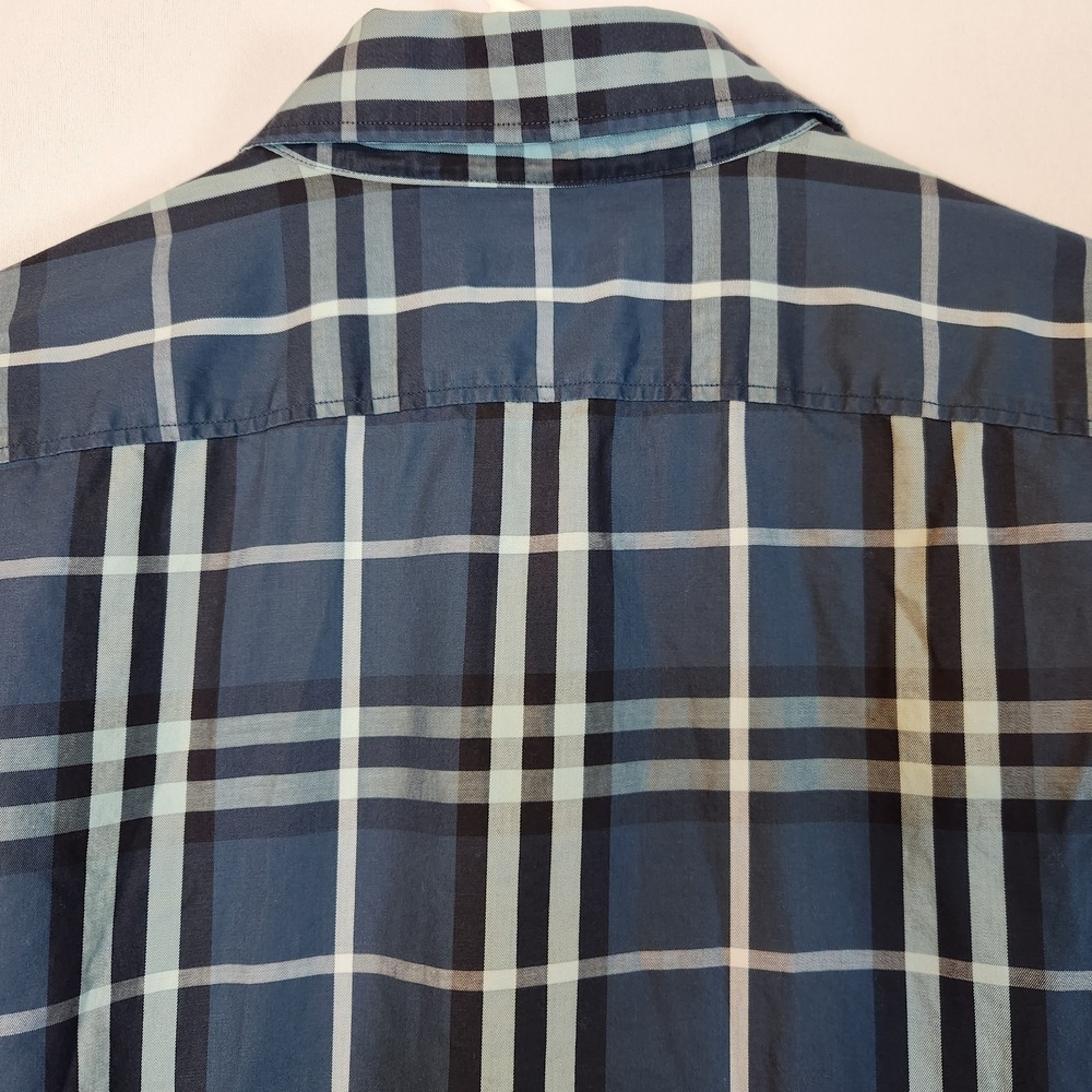 Burberry Brit Jack Sport Shirt Men's XL Blue Nova Check Plaid Button-Down Shirt - Picture 5 of 14